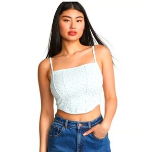 PINK By VS Cotton Heart Pointelle Corset Top! NWT